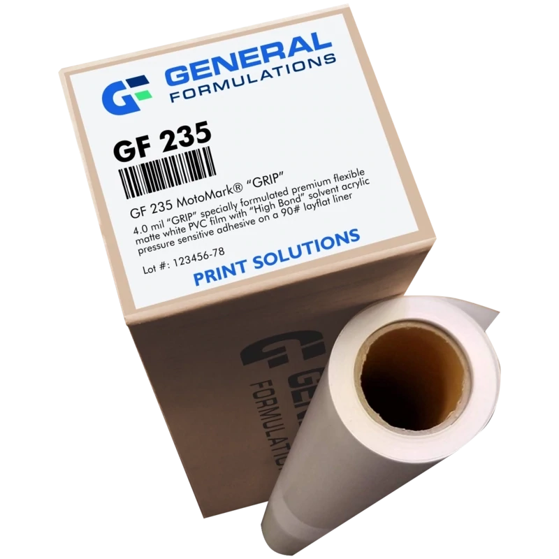 General Formulation 235 MotoMark® GRIP Matte White 4 mil GRIP Vinyl (150 Feet)