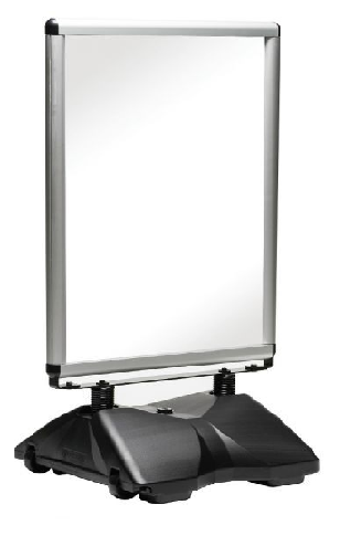 24"X36" SATIN SILVER (GREY BASE) WINDSIGN-II A-FRAME WITH SNAP FRAME