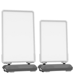 Plasticade Base Windsign-Deluxe A-Frame With Snap Frame 28 x 44 Satin Silver