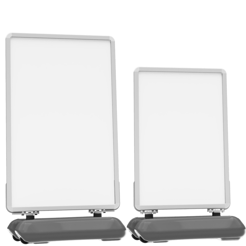 Plasticade Base Windsign-Deluxe A-Frame With Snap Frame 28 x 44 Satin Silver
