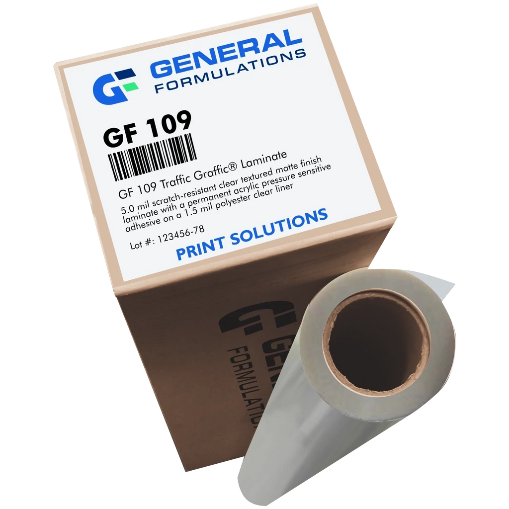 General Formulations 109 Traffic Graffic® UL Floor Laminate  5.0 mil-Scratch Resistant Textured Matte Vinyl Laminate 