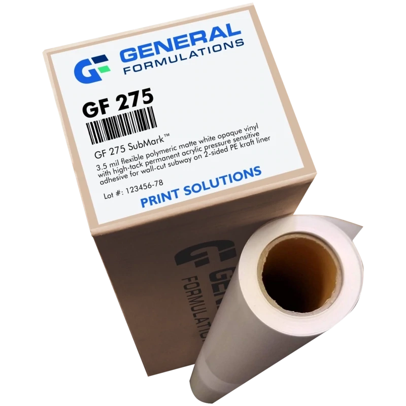 General formulation 275 SubMark™ 3.5 mil - Matte White Opaque Transit Vinyl (150 feet)