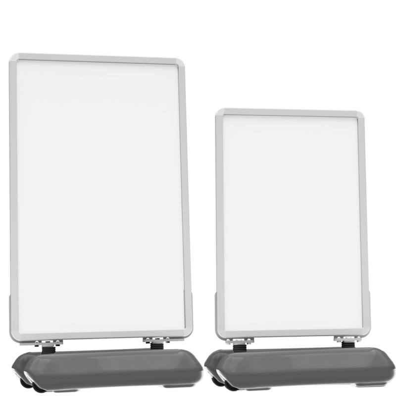 28"X44" SATIN SILVER (GREY BASE) WINDSIGN-DELUXE A-FRAME WITH SNAP FRAME