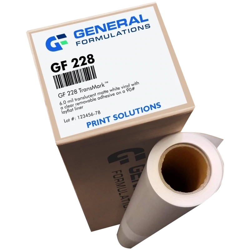 General Formulations 228 TransMark™ Curb Taxi Top Approved 6.0 mil - Matte White Translucent Vinyl