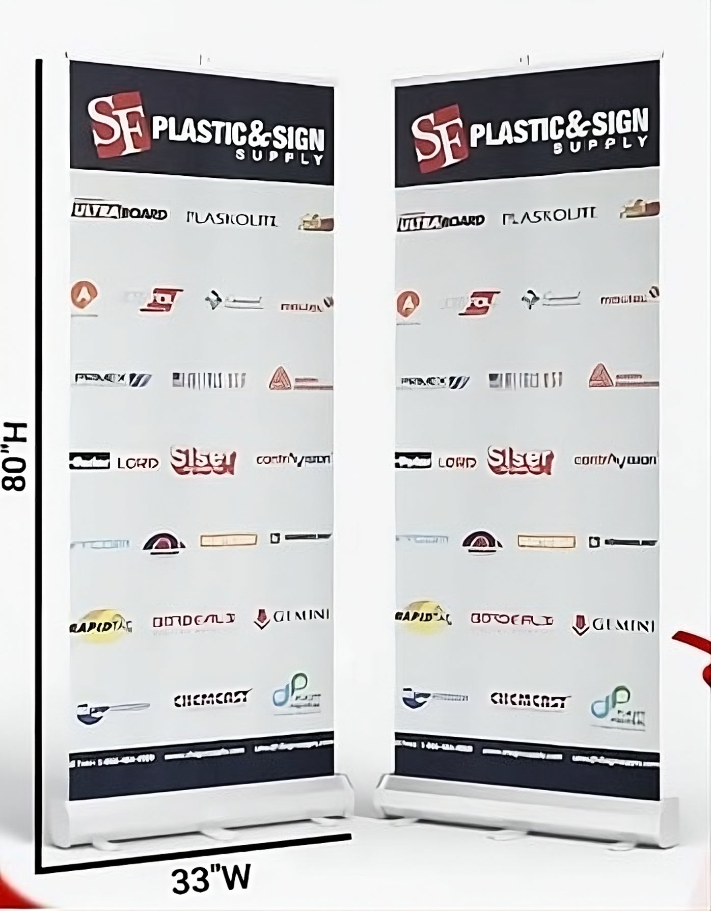 33"WX80"H RETRACTABLE BANNER STAND ECONOMY