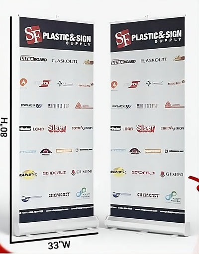 33"WX80"H RETRACTABLE BANNER STAND ECONOMY