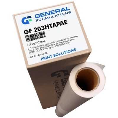 General Formulations GF 203HTAPAE Air Egress High Tack Gloss White Vinyl