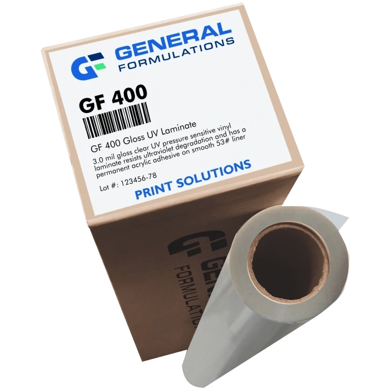 General Formulations® GFC400 3 - mil Gloss UV Clear Vinyl Laminate - SFPlastics&sSignSupply