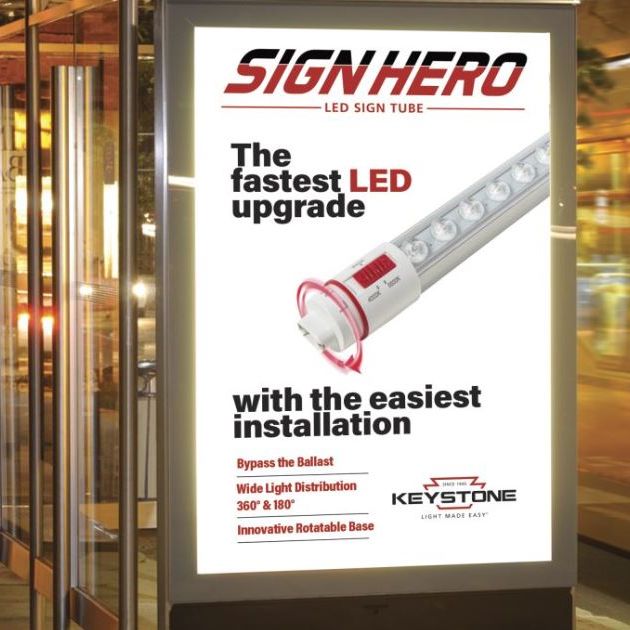 Keystone Sign Hero 360 Double-Sided LED Lamp
