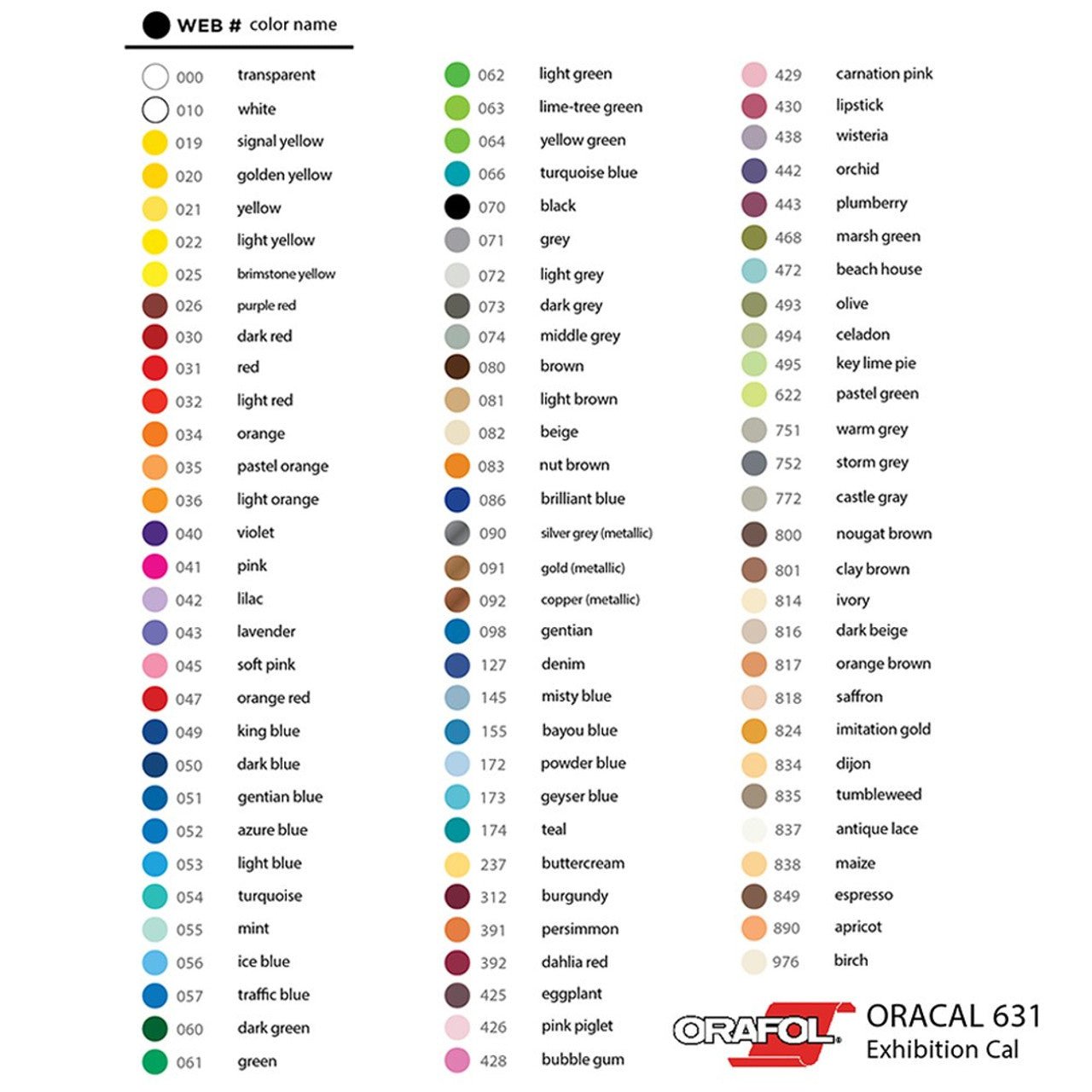 ORACAL 631 Economy Removable Matte Film